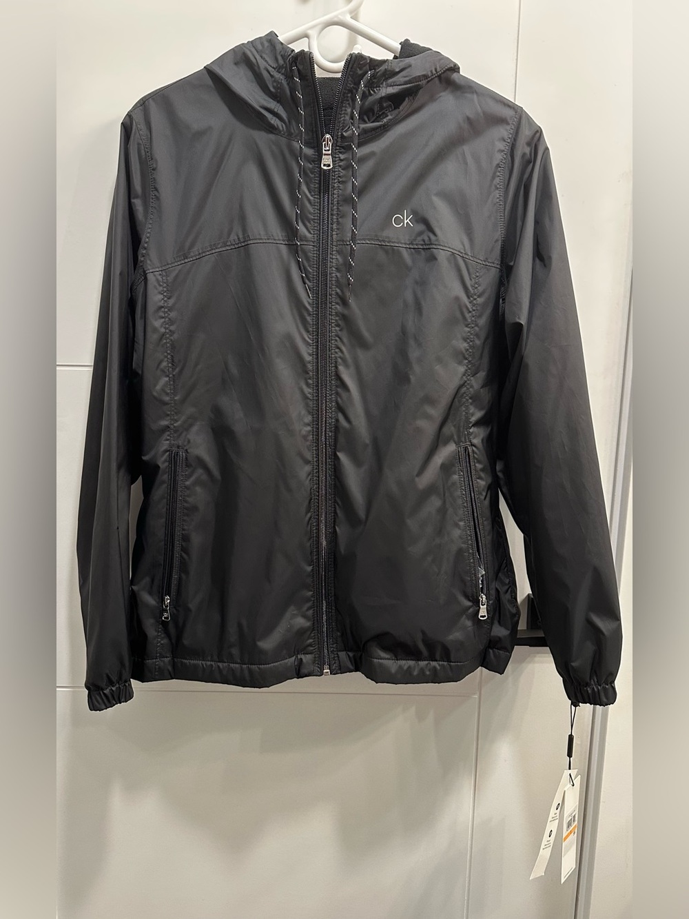 Calvin Klein Hooded Windbreaker Black New With Tags Size Small